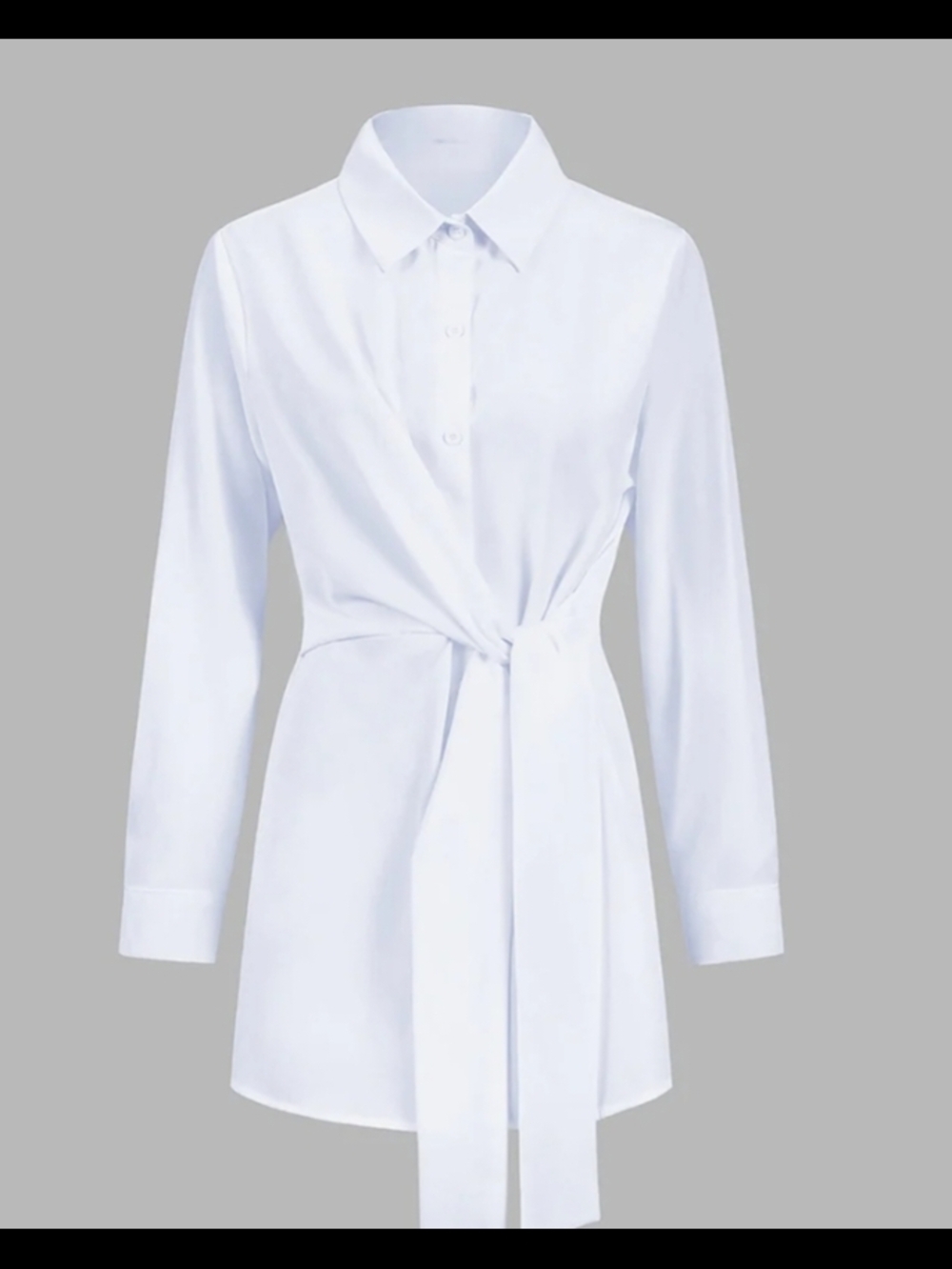 Commense Semi-Sheer Button Down Tied Long Shirt, New/Tags